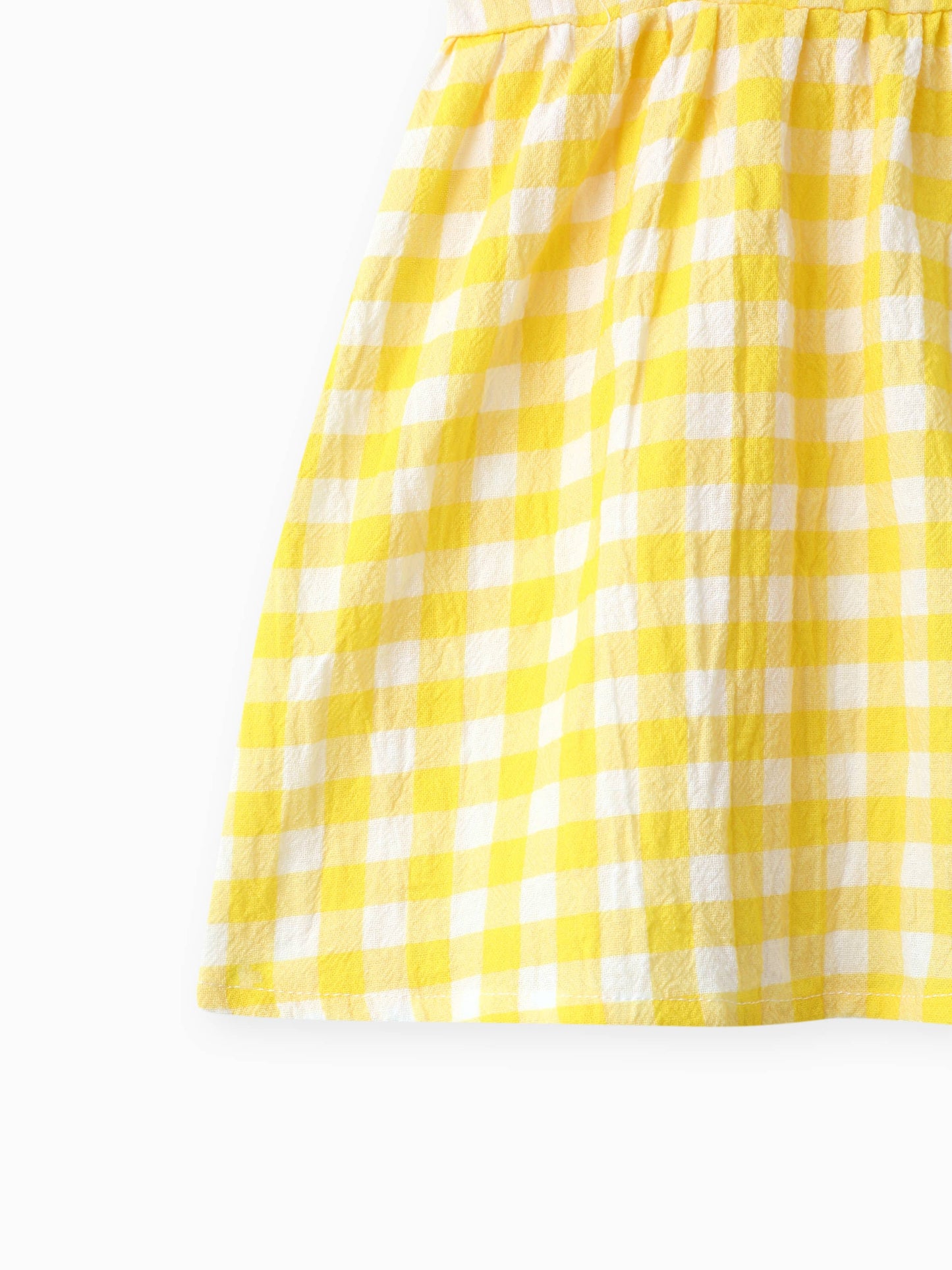 Lemon Checkered Girls Dress