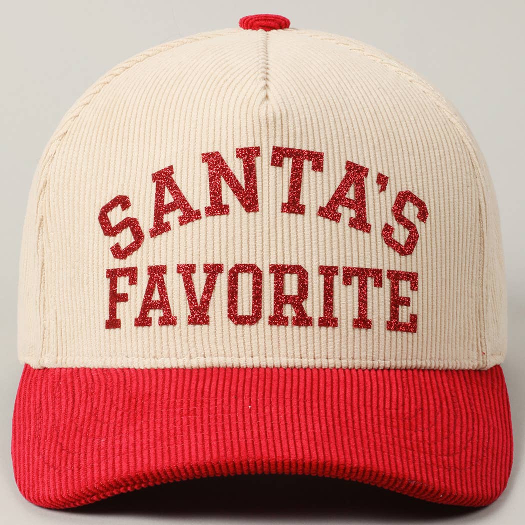 Santa's Favorite 5 Panel Corduroy Hat