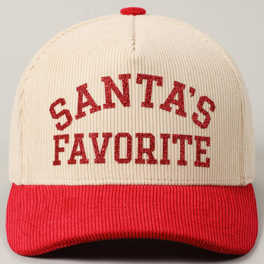 Santa's Favorite 5 Panel Corduroy Hat