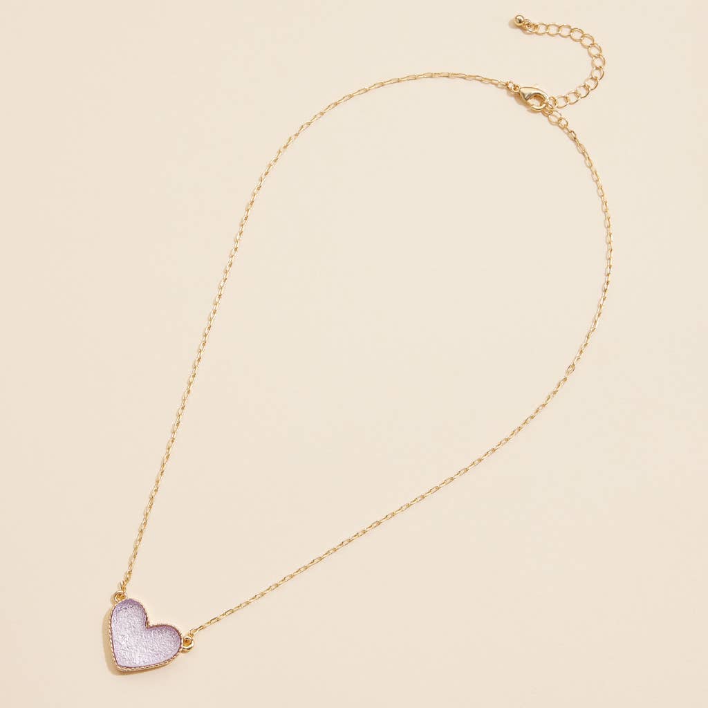 Heart Stone Charm Necklace