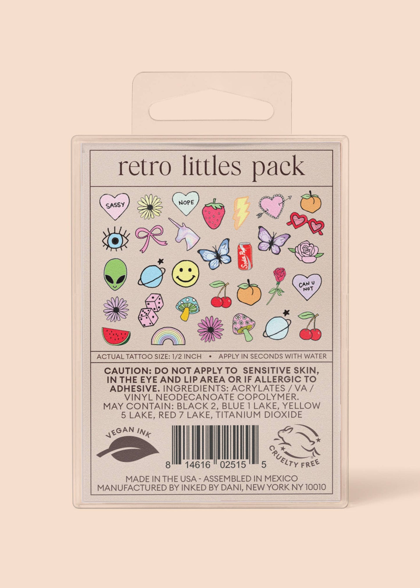 Retro Littles Temporary Tattoo Pack