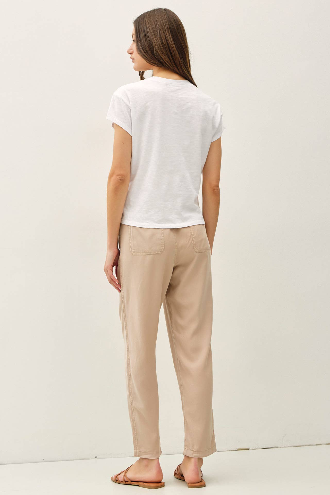 DESERT SAND TENCEL ANKLE PANTS
