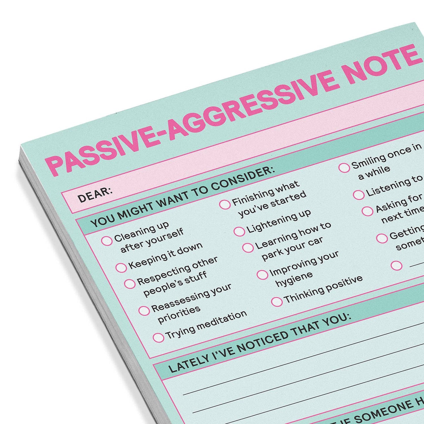 Passive Aggressive Nifty Note Pad