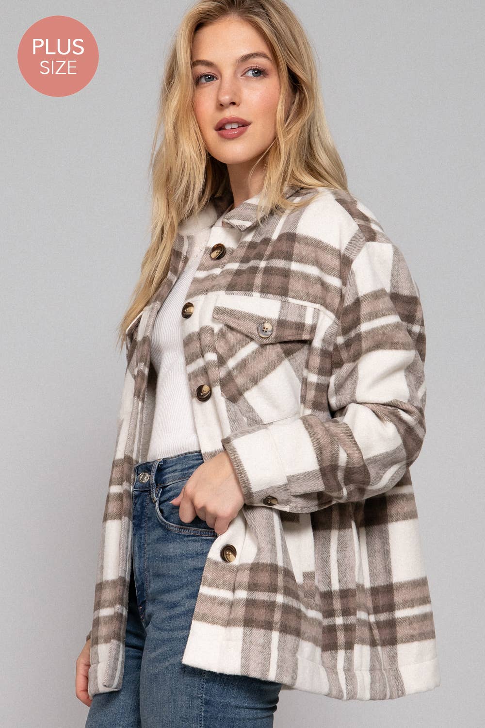 Black Brushed Plaid Jacket