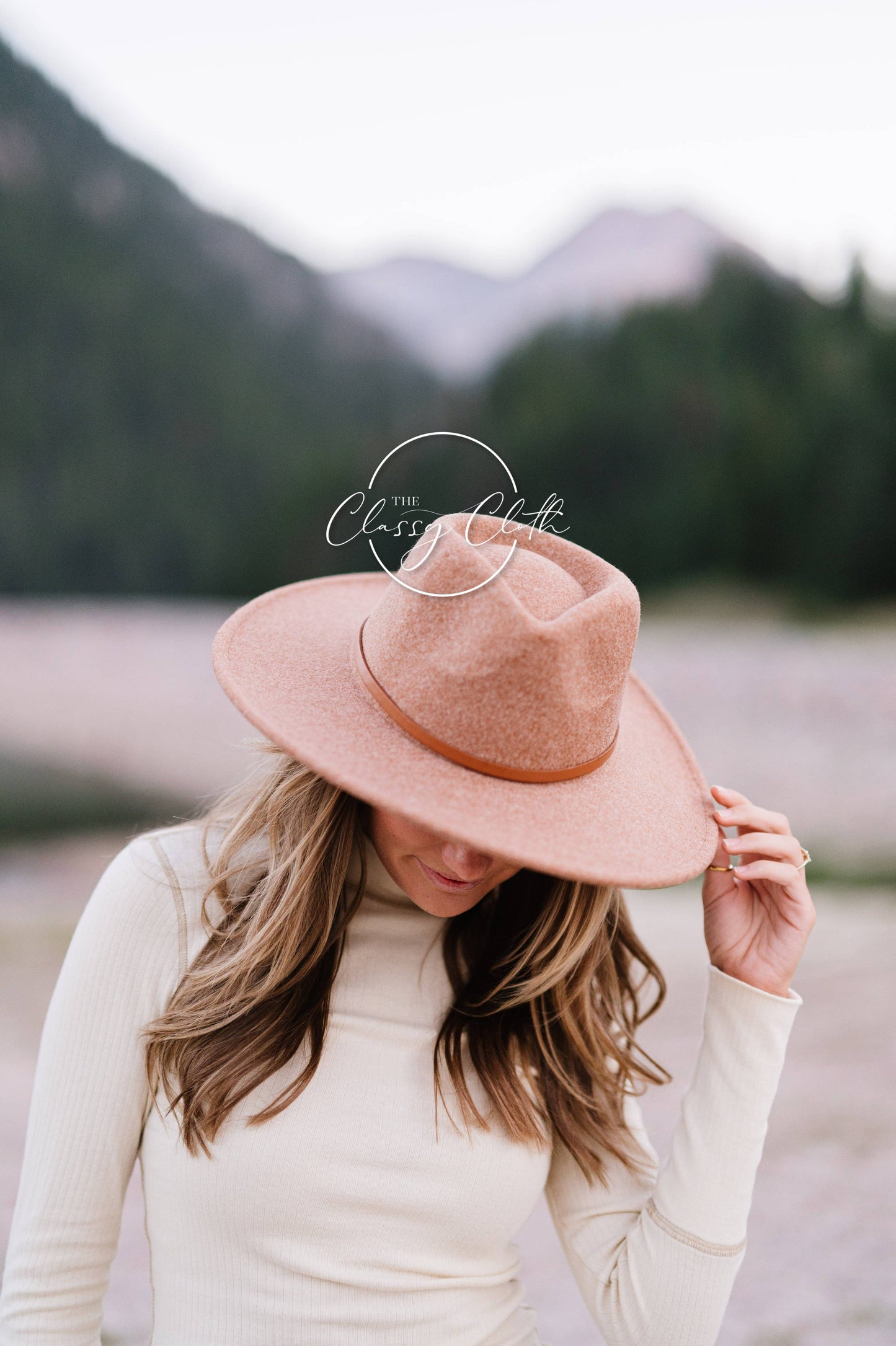 Camel Wide Brim Hat w/ Belt