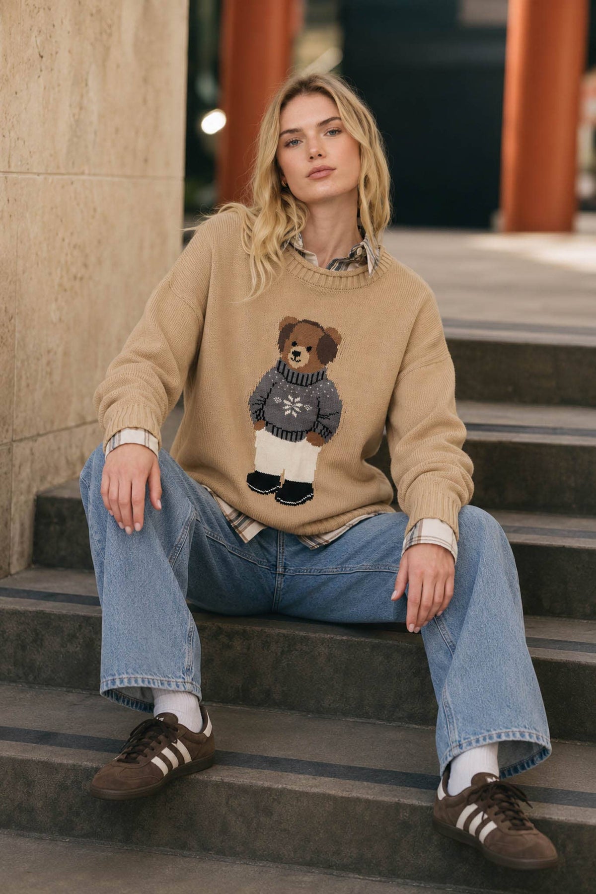 TEDDY BEAR  KNIT SWEATER