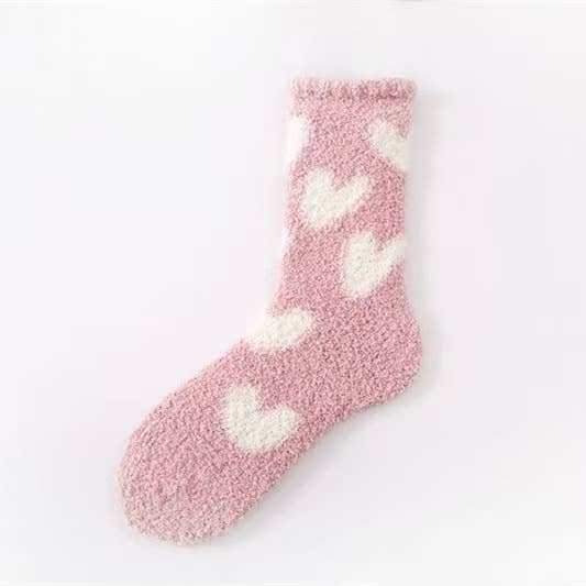 Valentine's Heart Fuzzy Socks