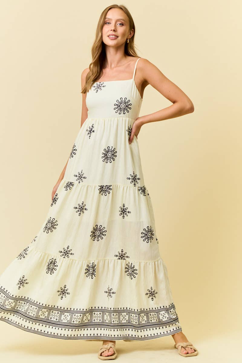 Geometric Print Maxi Dress