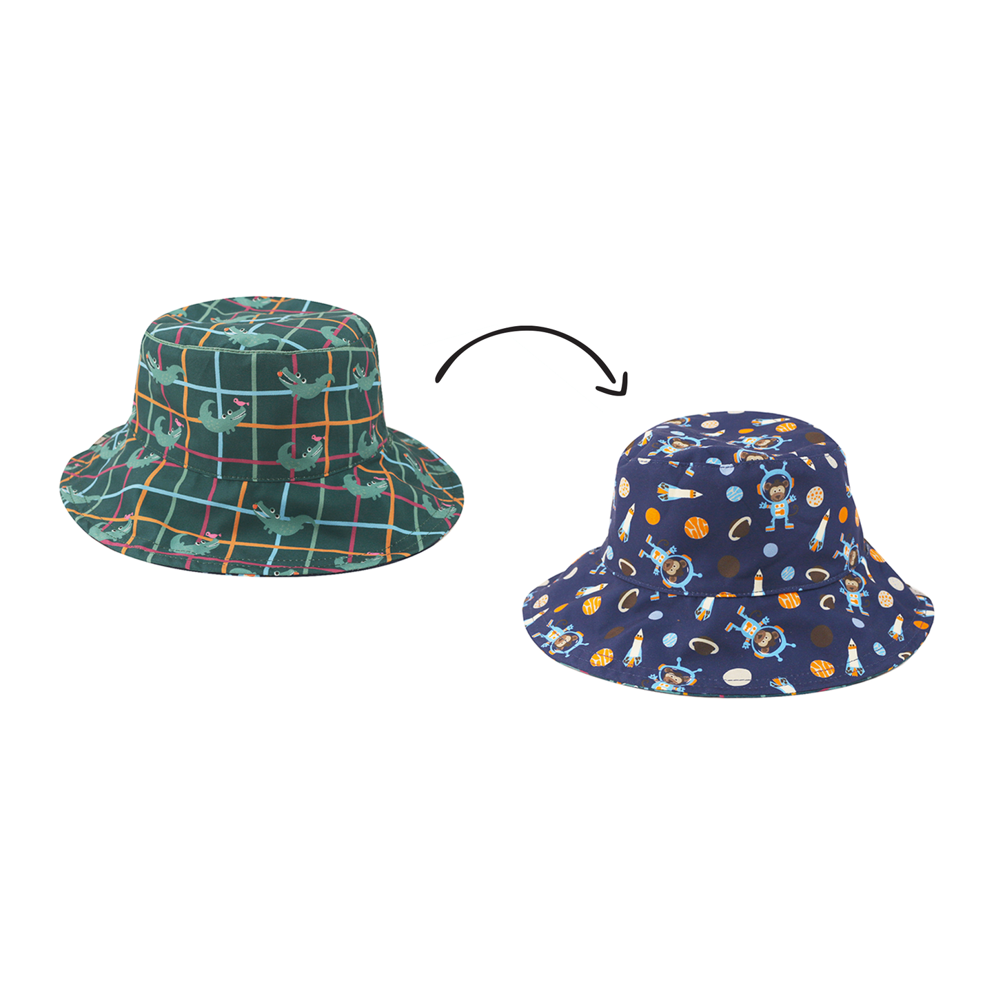 Space Monkey - Kids Reversible Sun Hat