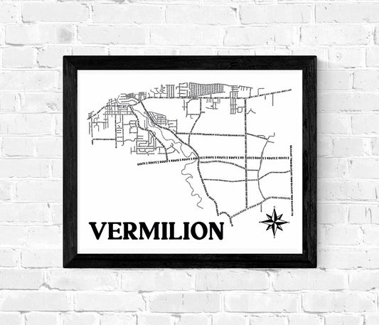 Vermilion Map 8x10 Print
