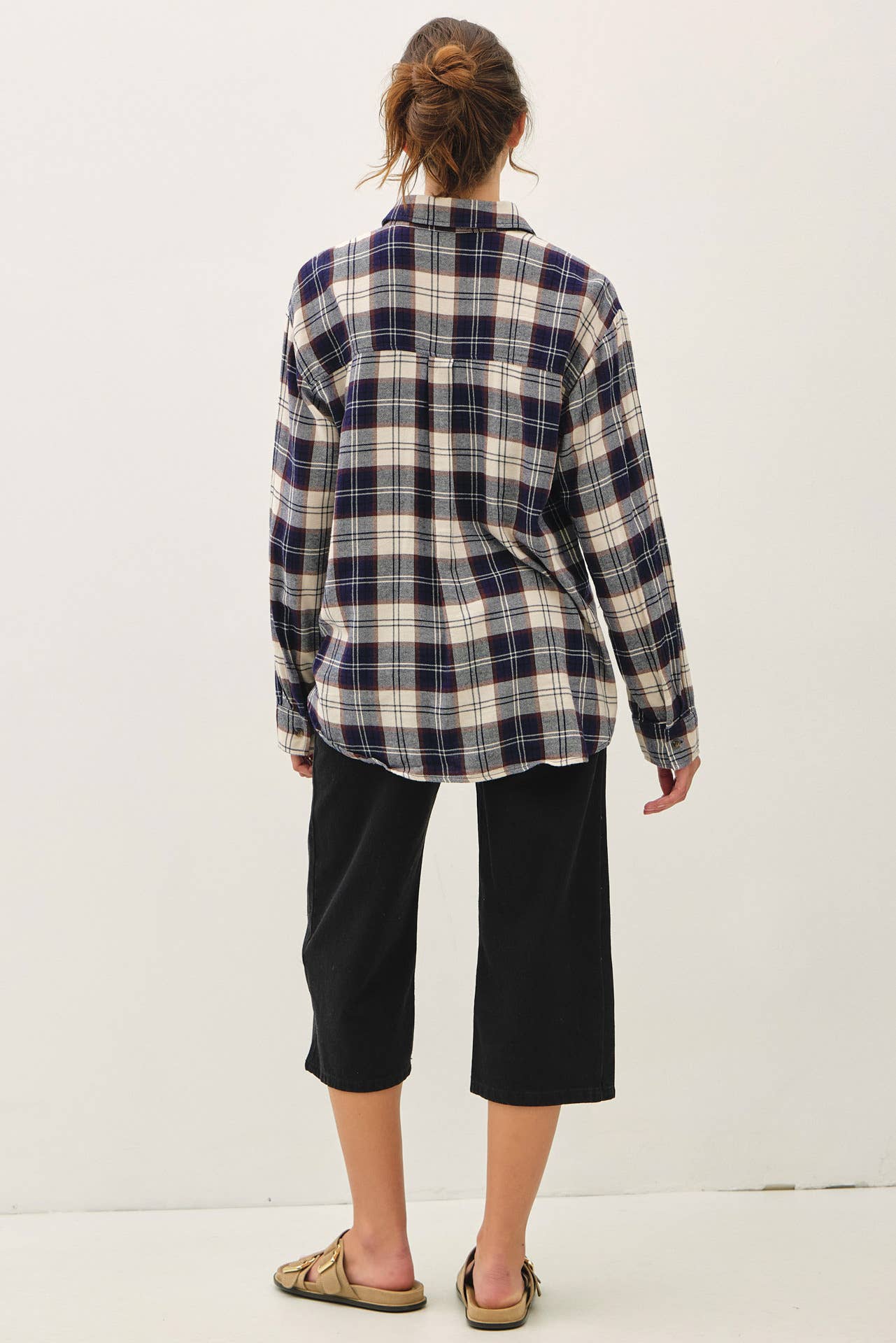 NAVY MASON PLAID FLANNEL SHIRT