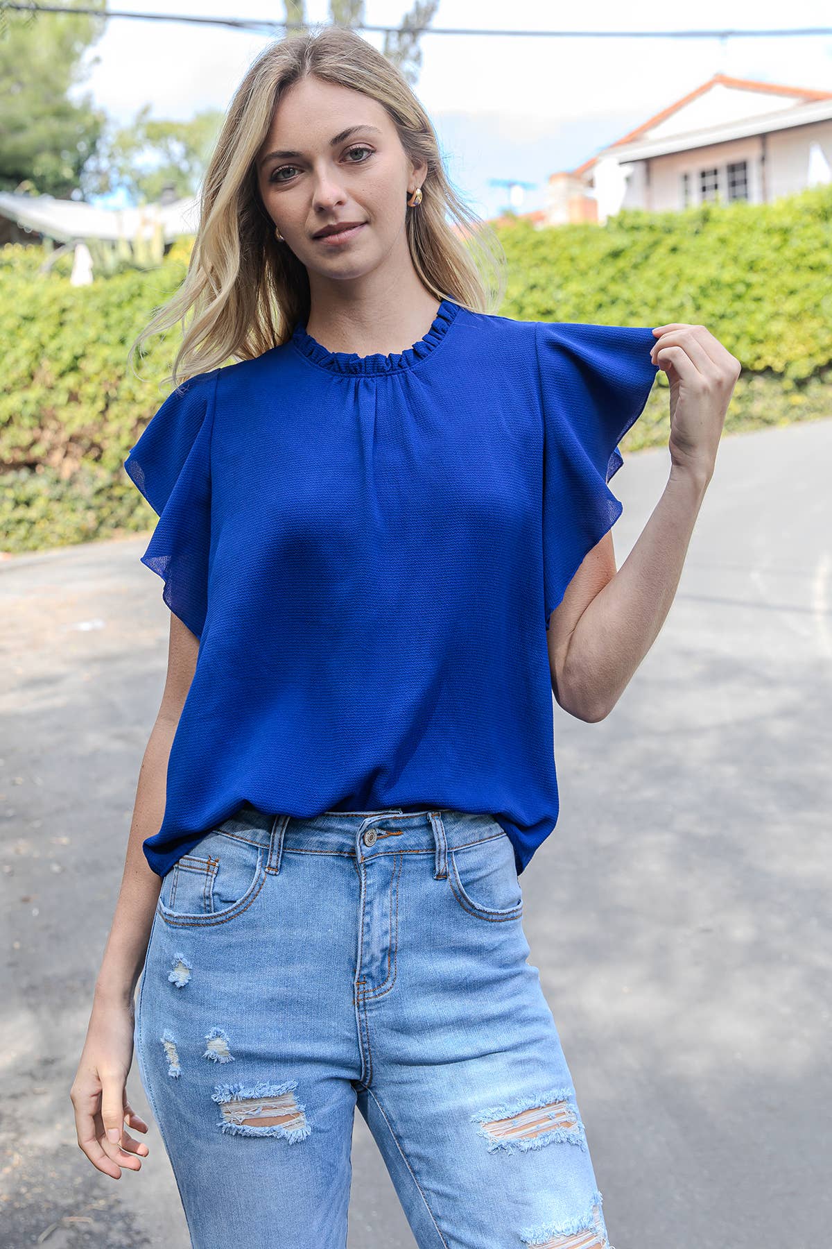 Royal Frill Neckline Top