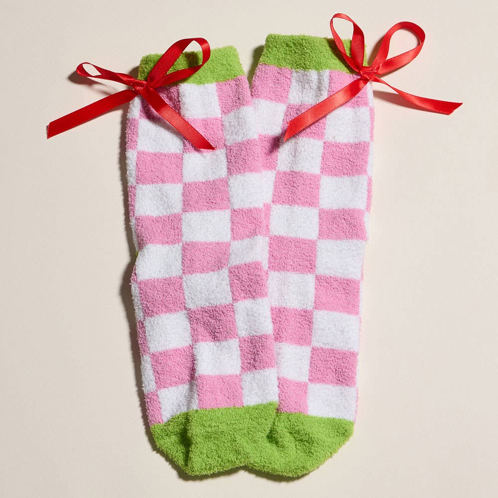 Grinch Checkered Christmas Socks Gift Set