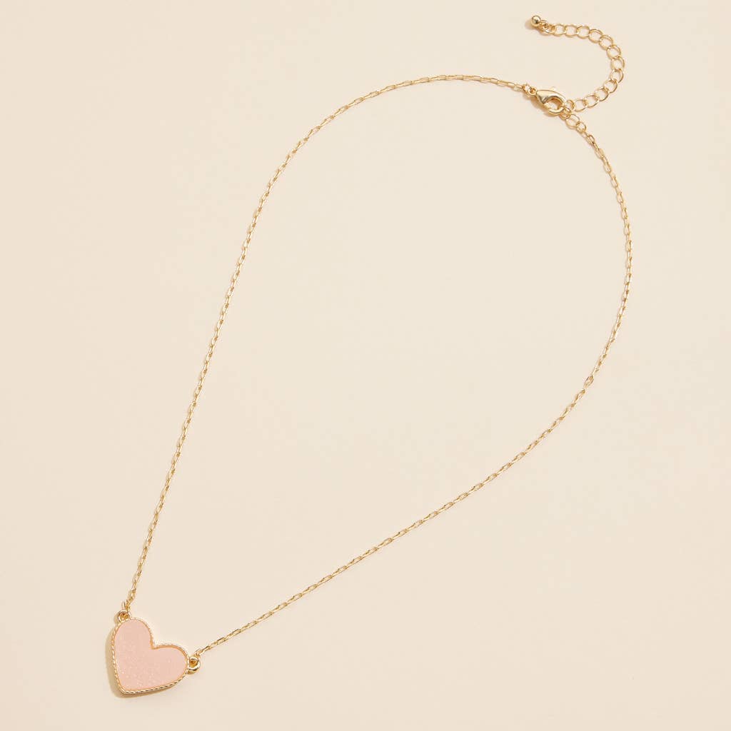 Heart Stone Charm Necklace