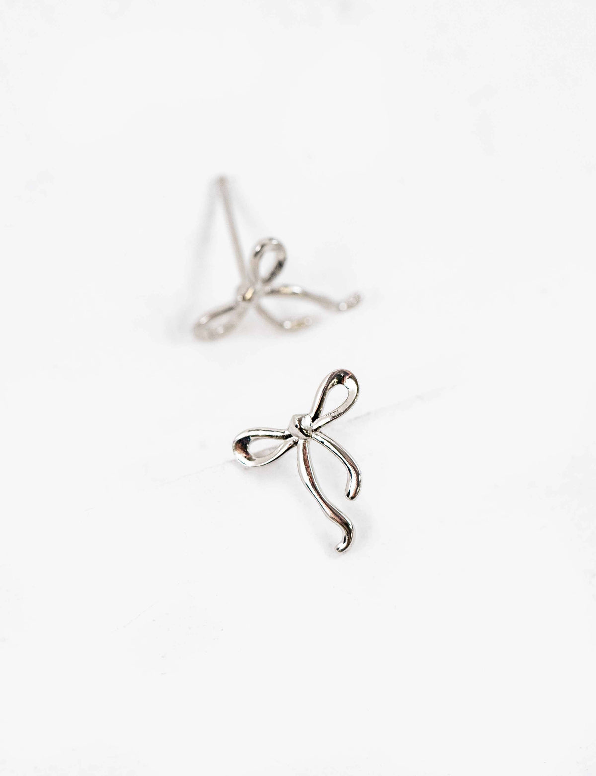 Curled Bow Charm Earrings