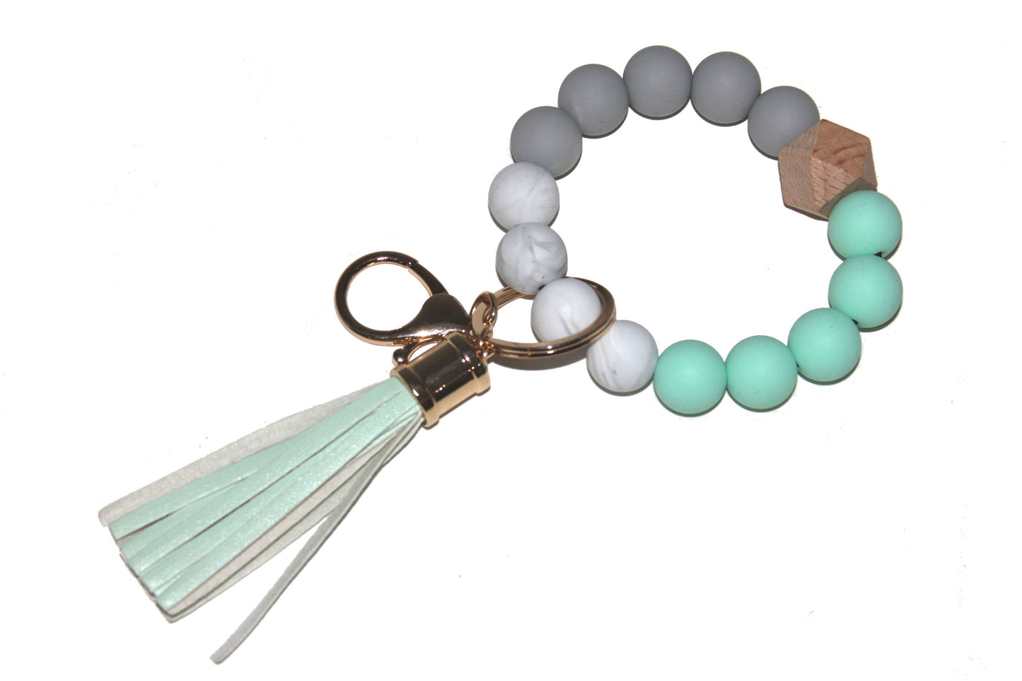 Silicone Beaded Keychain Bracelet