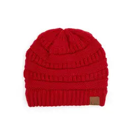 C.C Ribbed Solid Color Beanies
