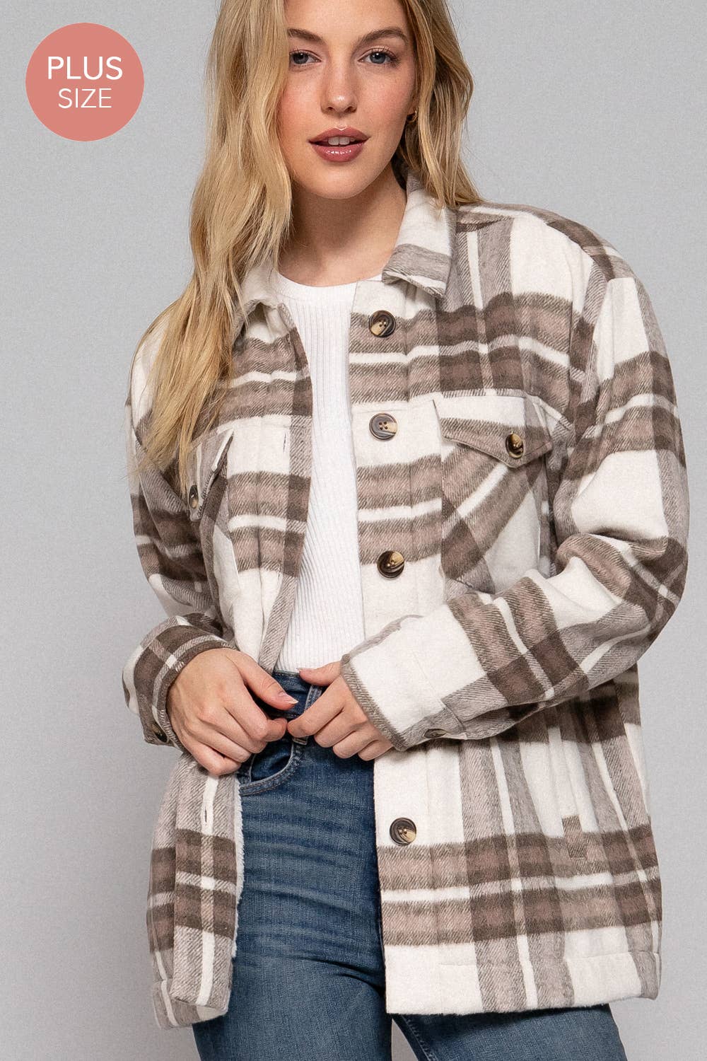 Black Brushed Plaid Jacket