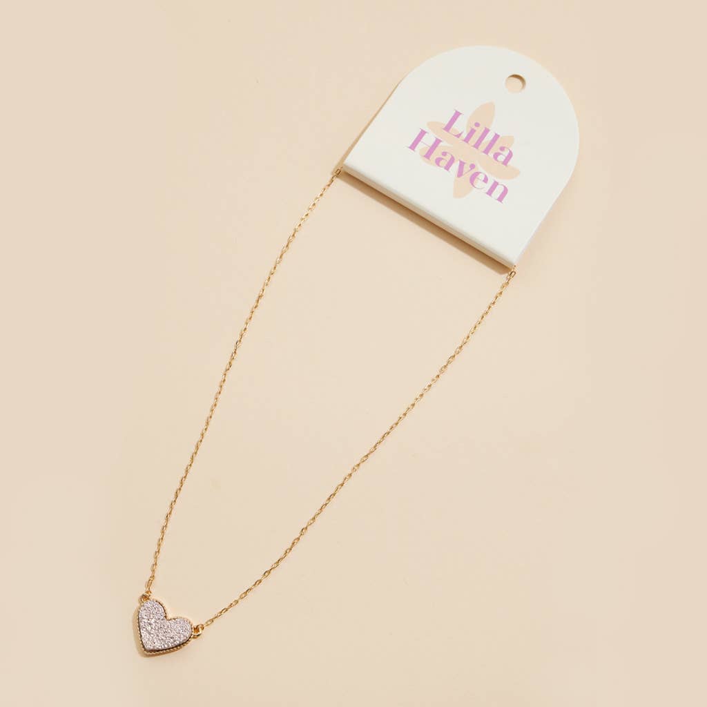 Heart Stone Charm Necklace