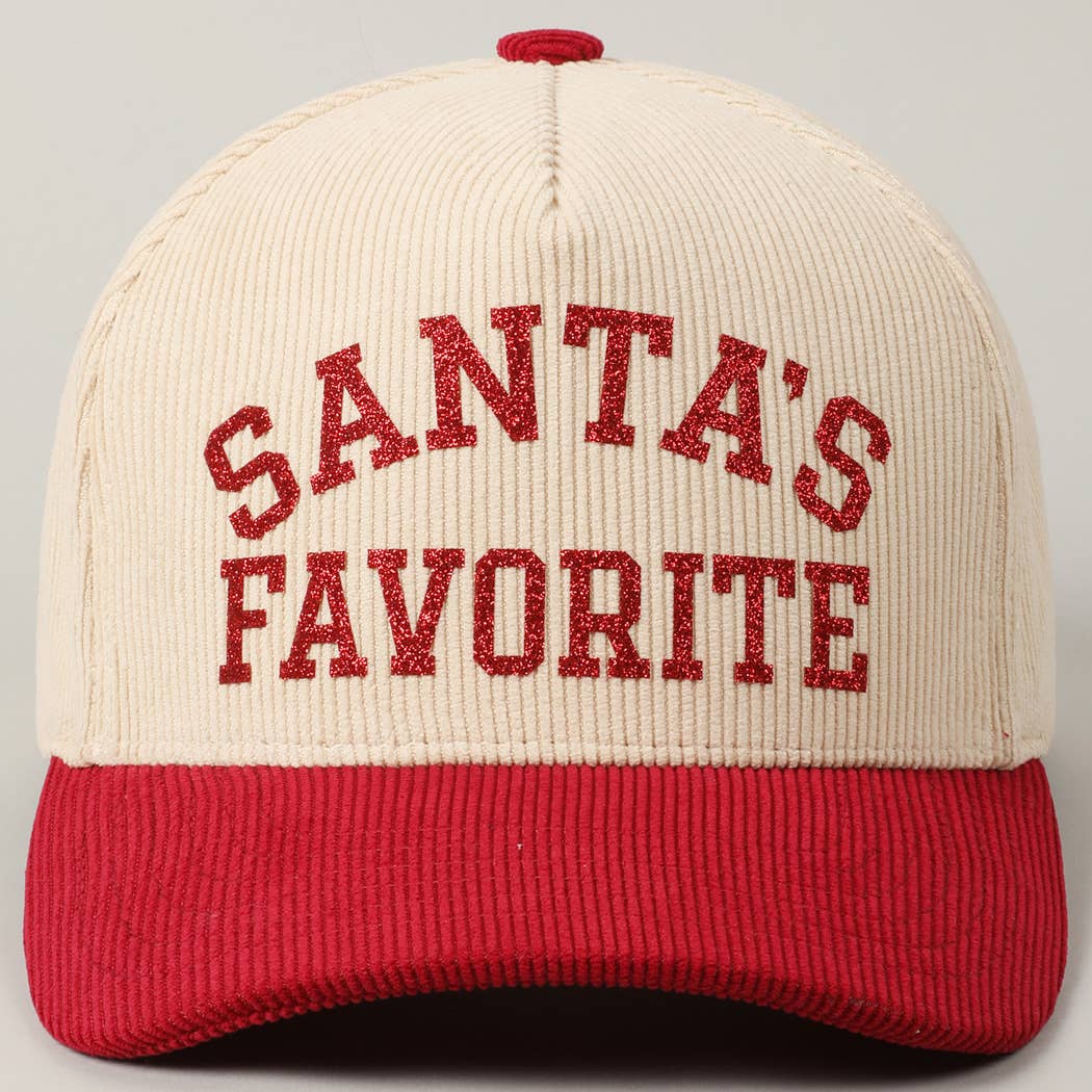 Santa's Favorite 5 Panel Corduroy Hat