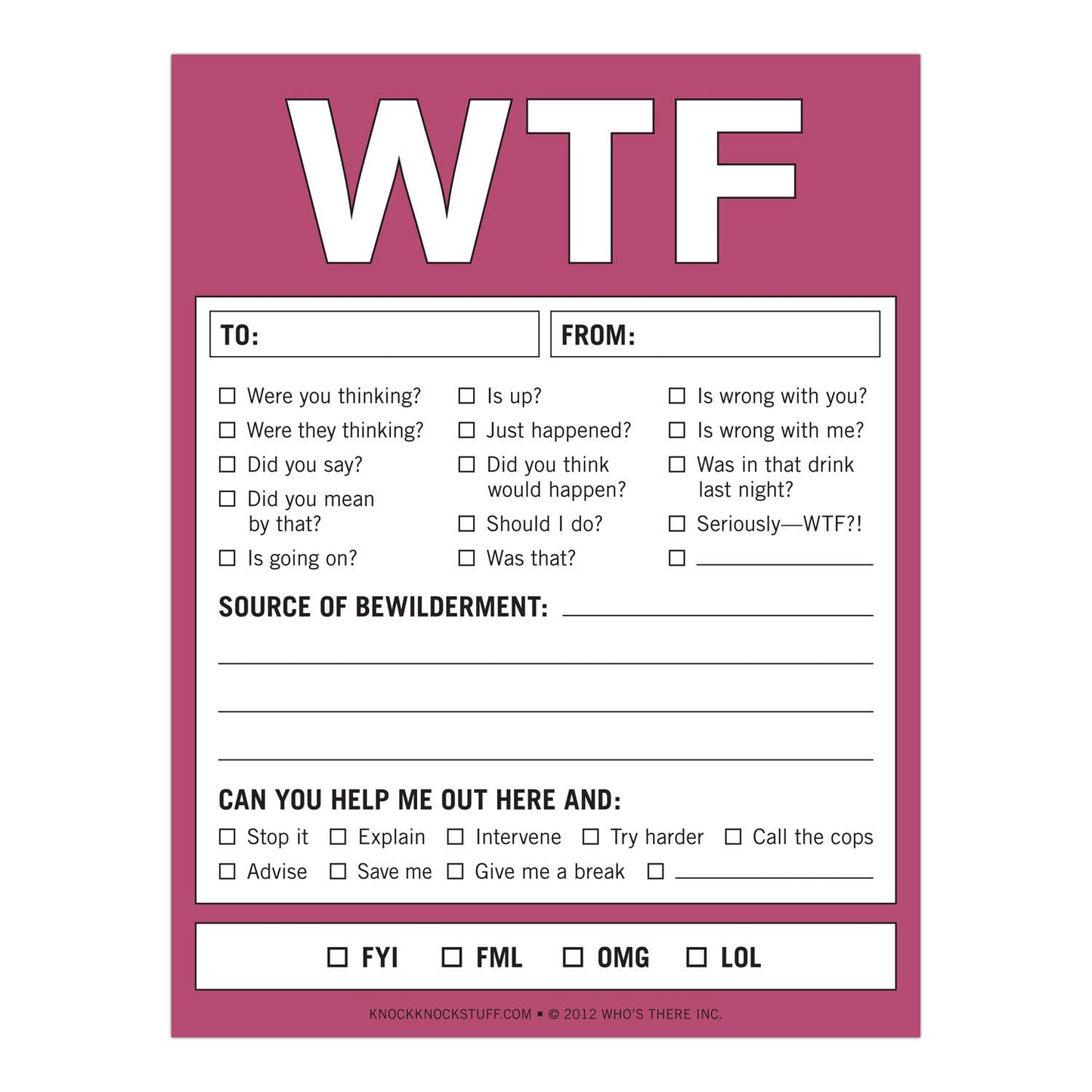 WTF Nifty Note Pad