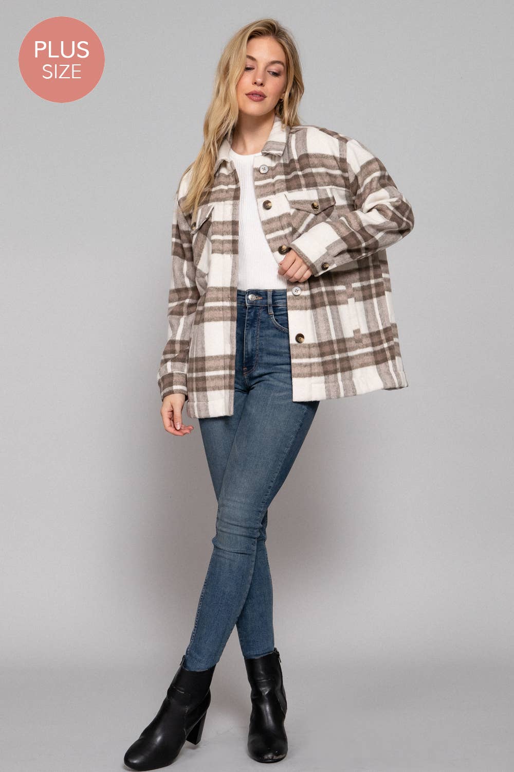 Black Brushed Plaid Jacket