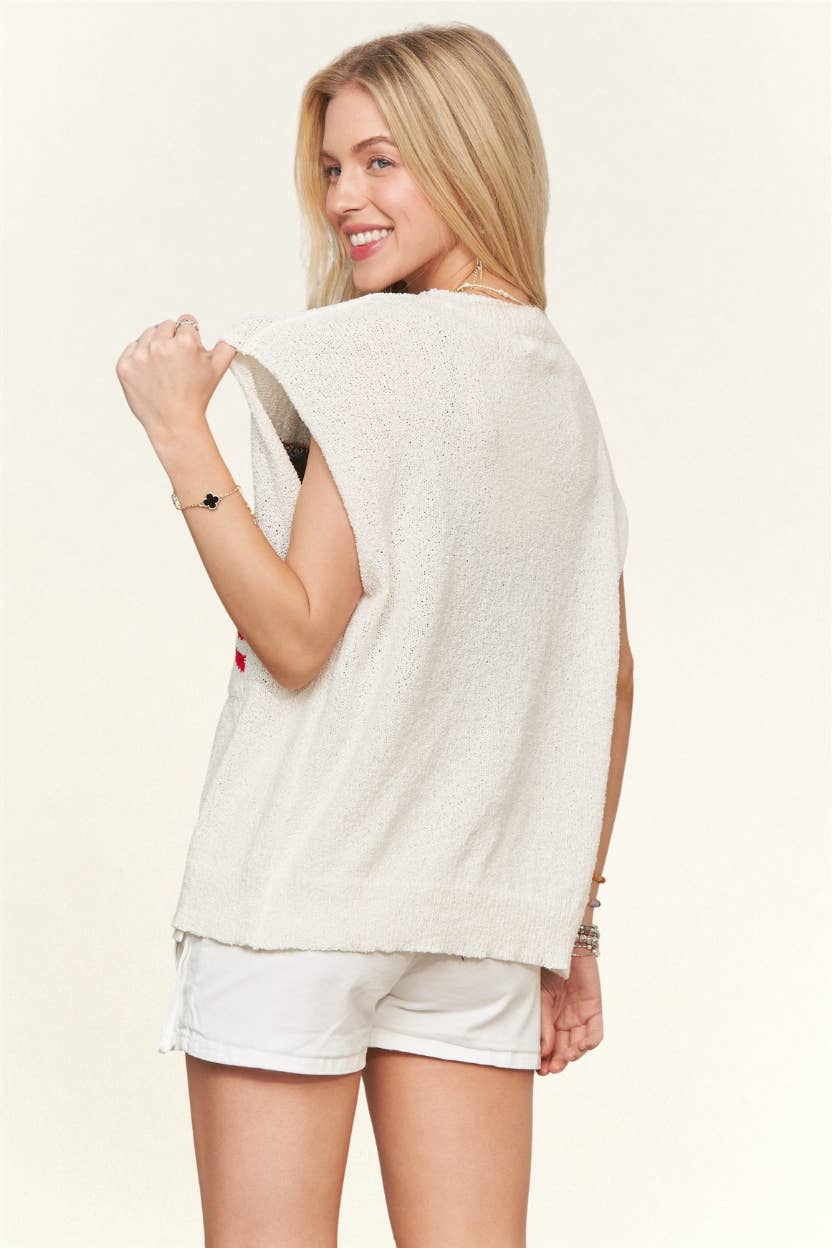 American Flag Knit Top