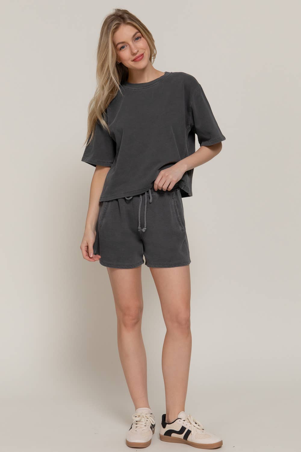Charcoal Washed Terry Shorts