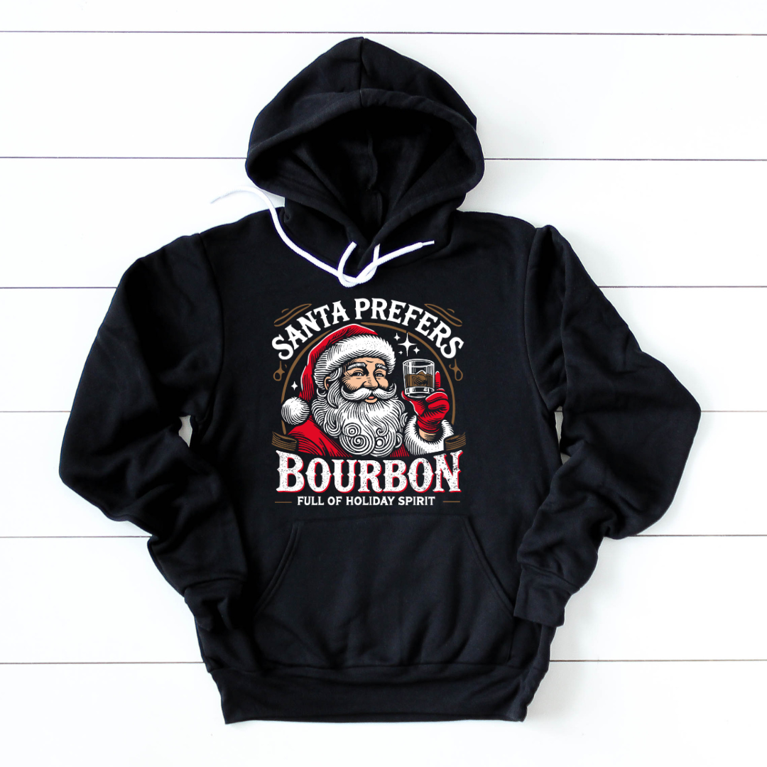 SANTA PREFERS BOURBON HOODIE