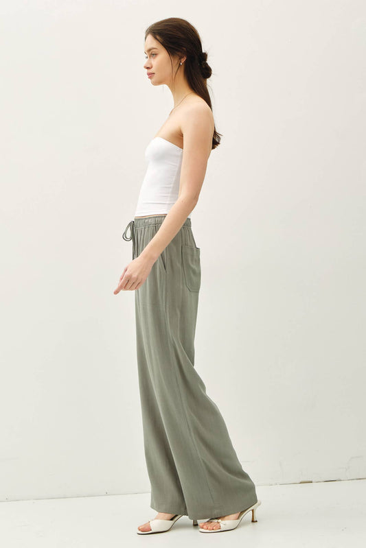 SPRUCE LINEN BLEND WIDE LEG PANTS