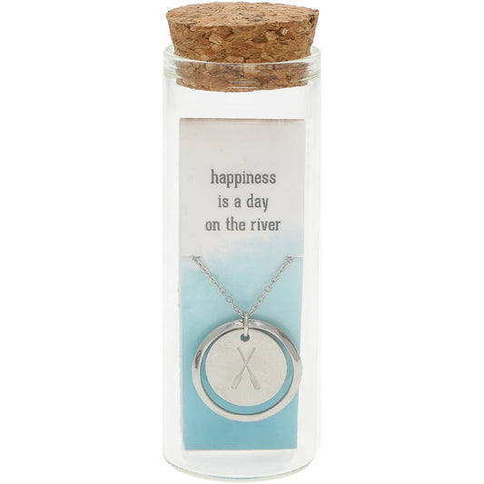 River - Engraved Necklace In A Bottle