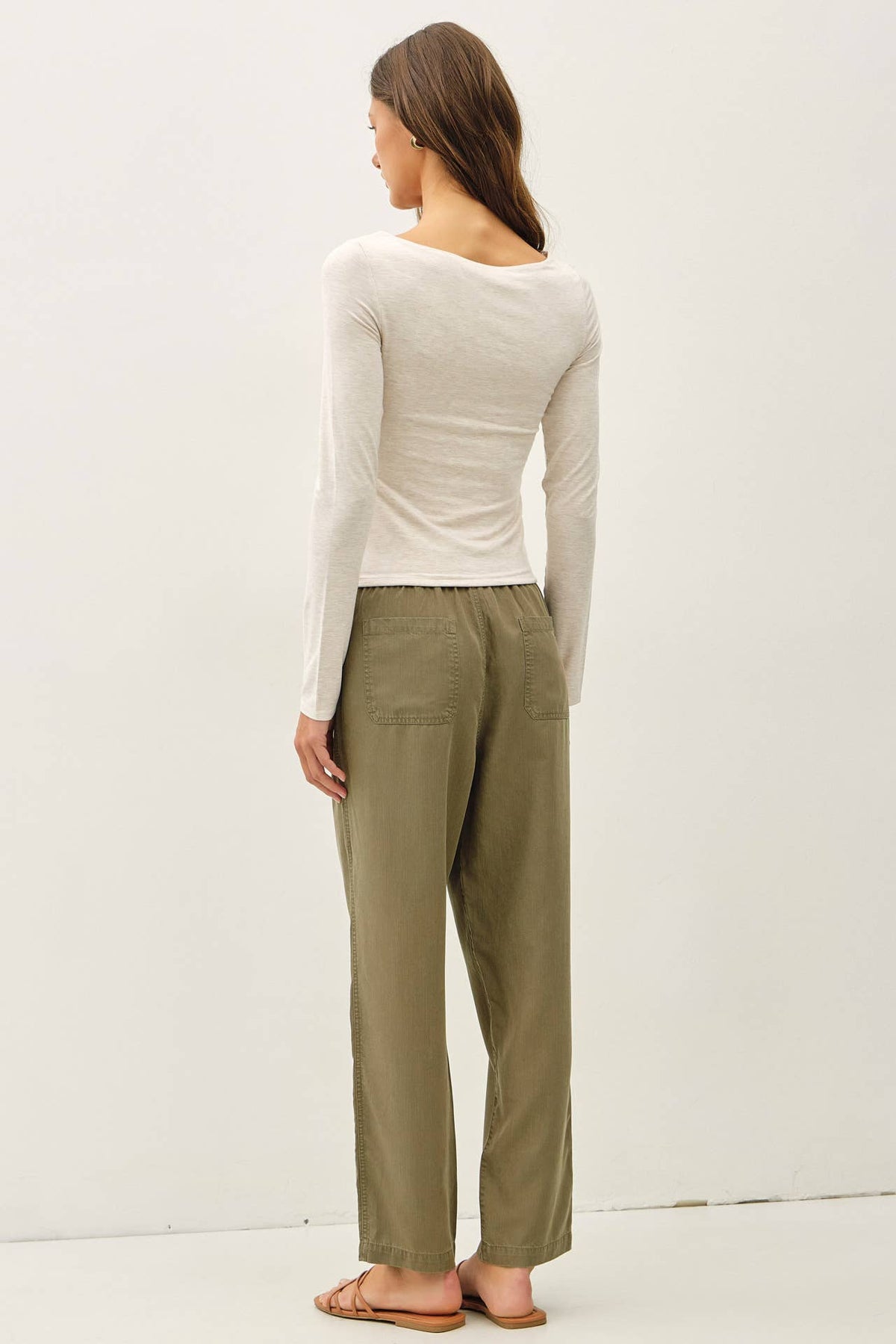 DEEP CHOCOLATE TENCEL TAPERED PANTS
