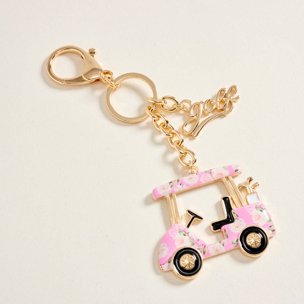 Golf Cart Keychain Bag Charm