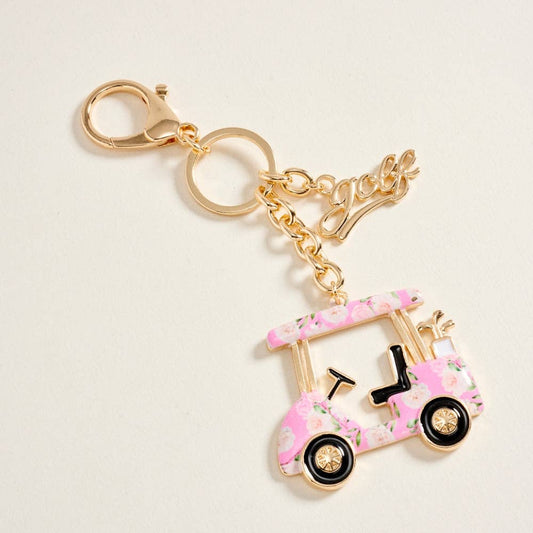 Golf Cart Keychain Bag Charm