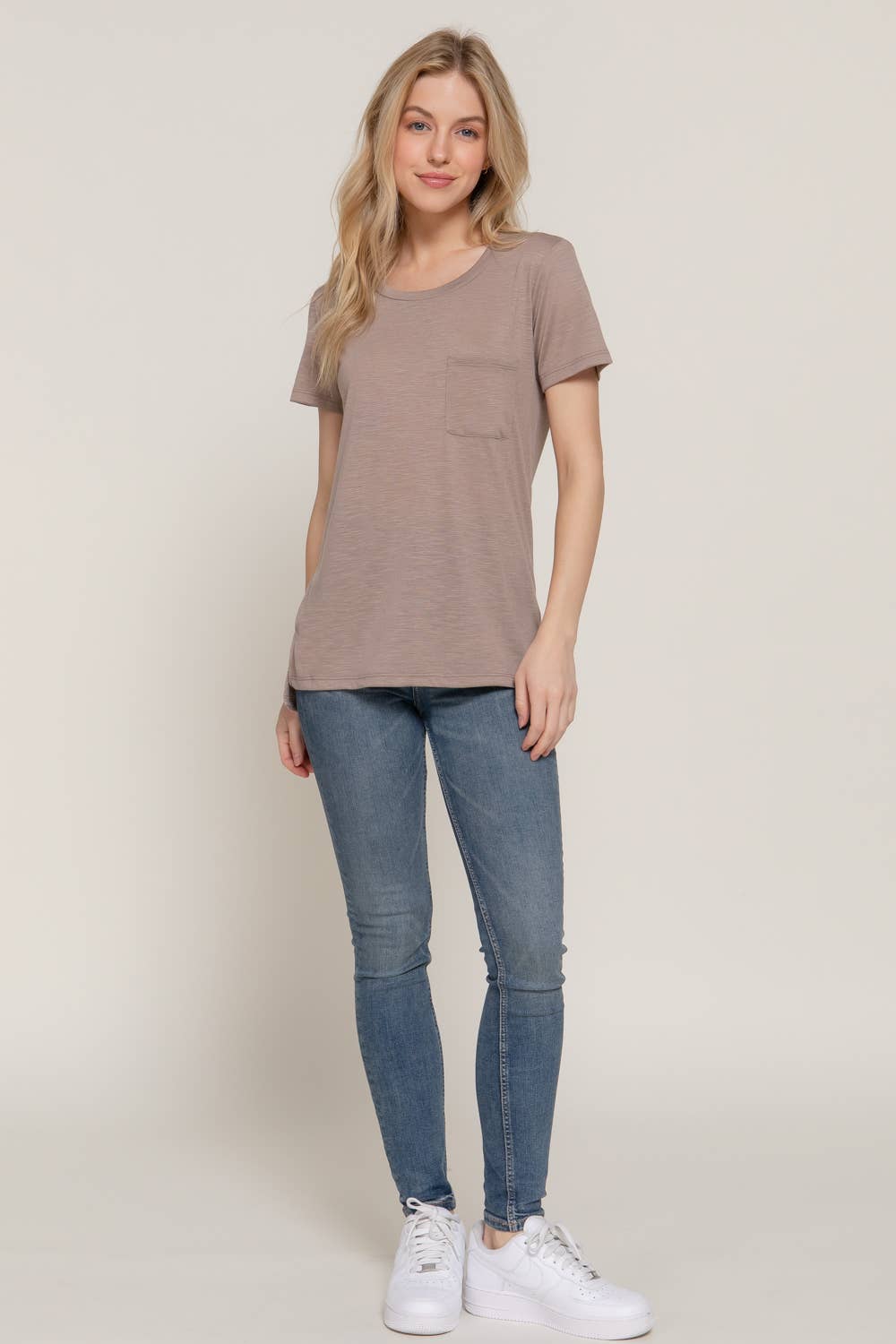 Stone Khaki Pocket Slub Tee