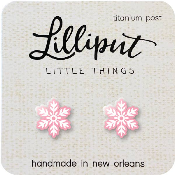 Pink Snowflake Earrings