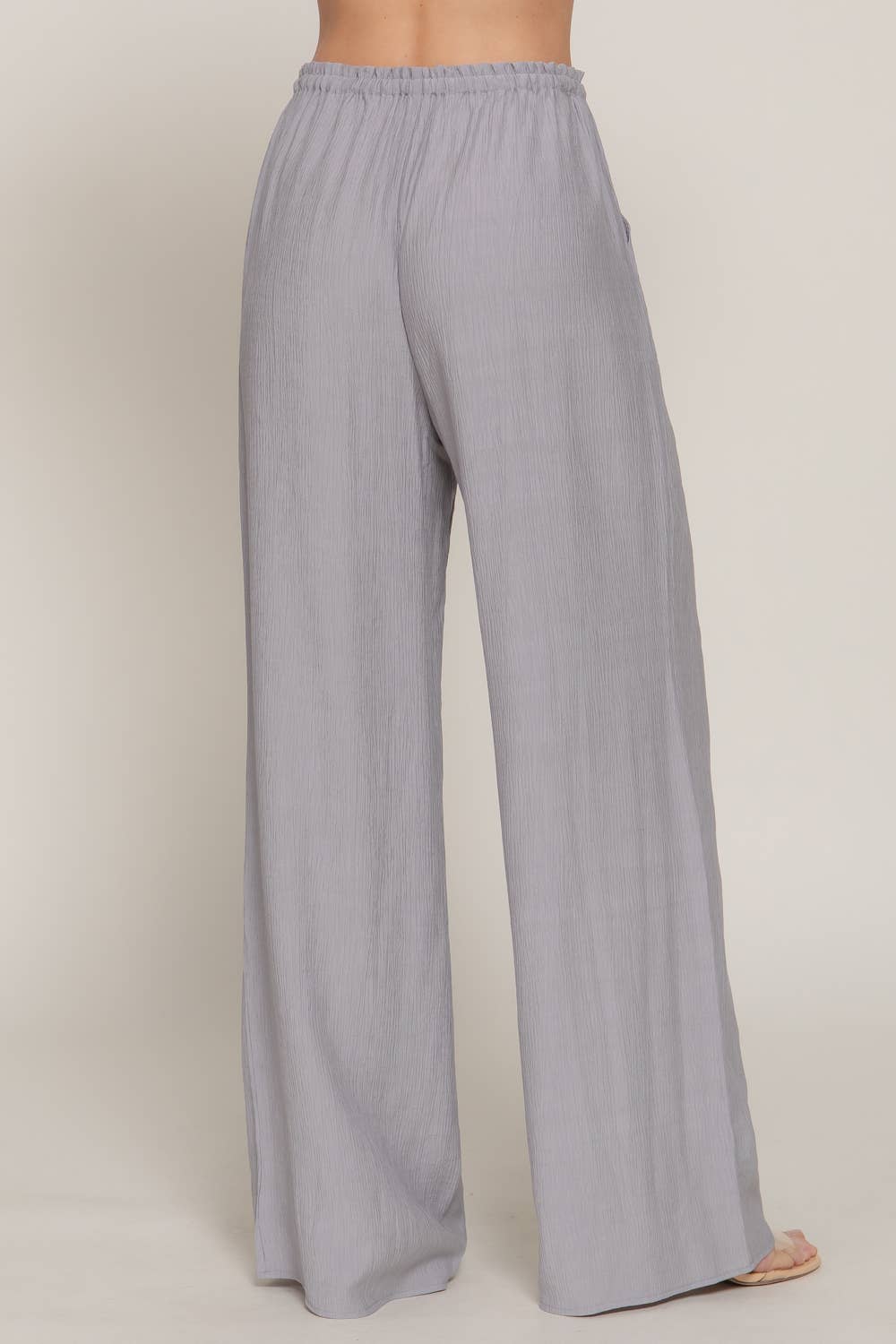 Elastic Waistband Flowy Pants