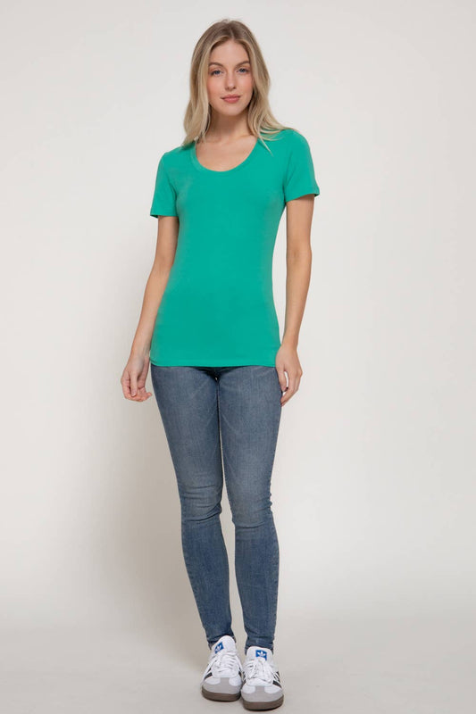 Taupe Scoop Neck Jersey Top