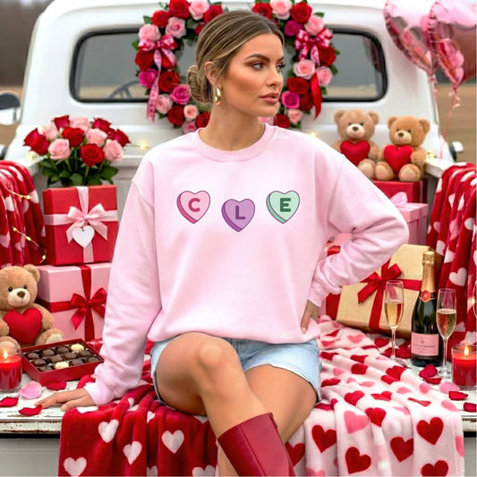 CLE Candy Hearts Crewneck Sweatshirt