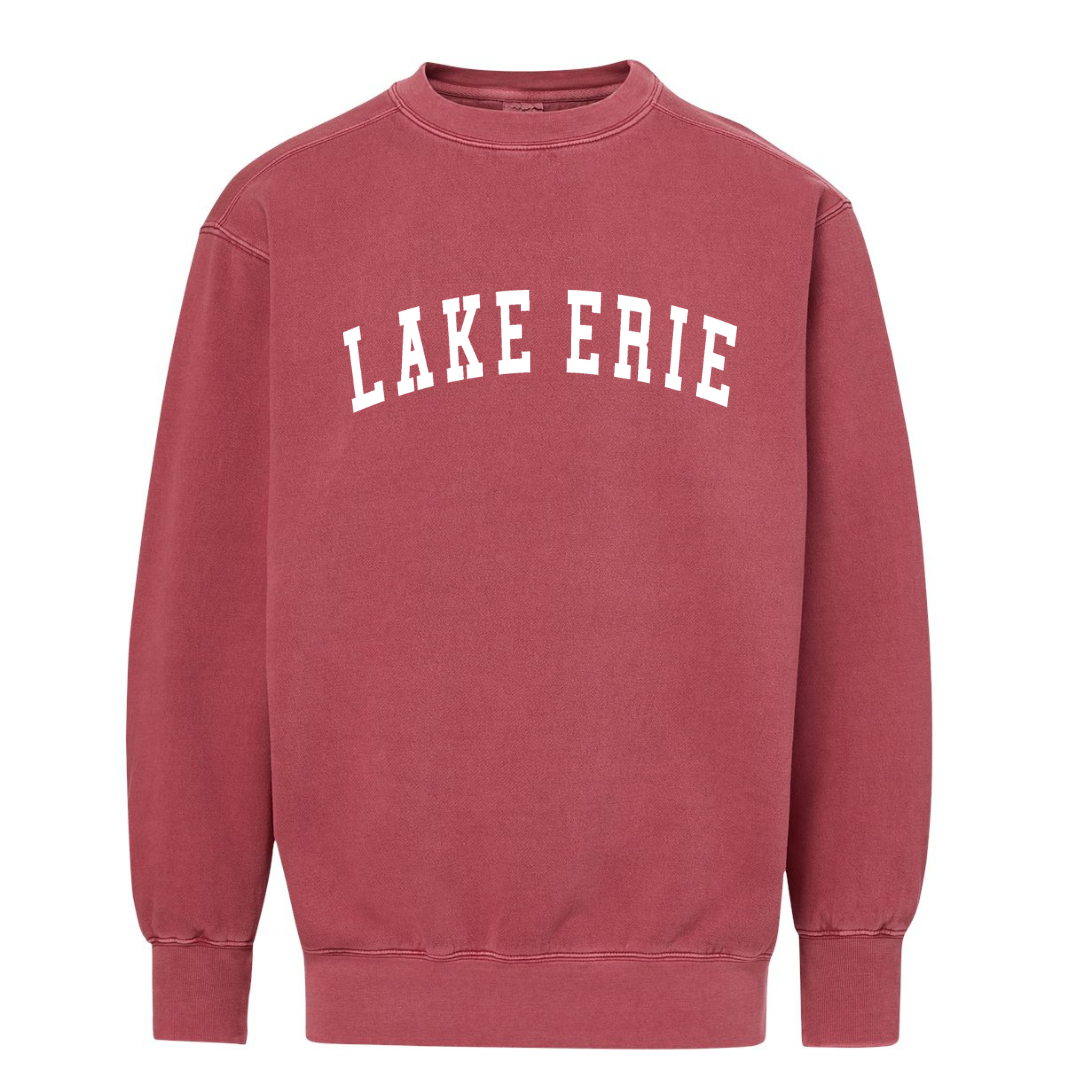 Lake Erie Coastal Red Pullover Crew