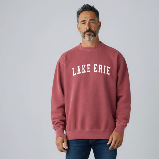 Lake Erie Coastal Red Pullover Crew