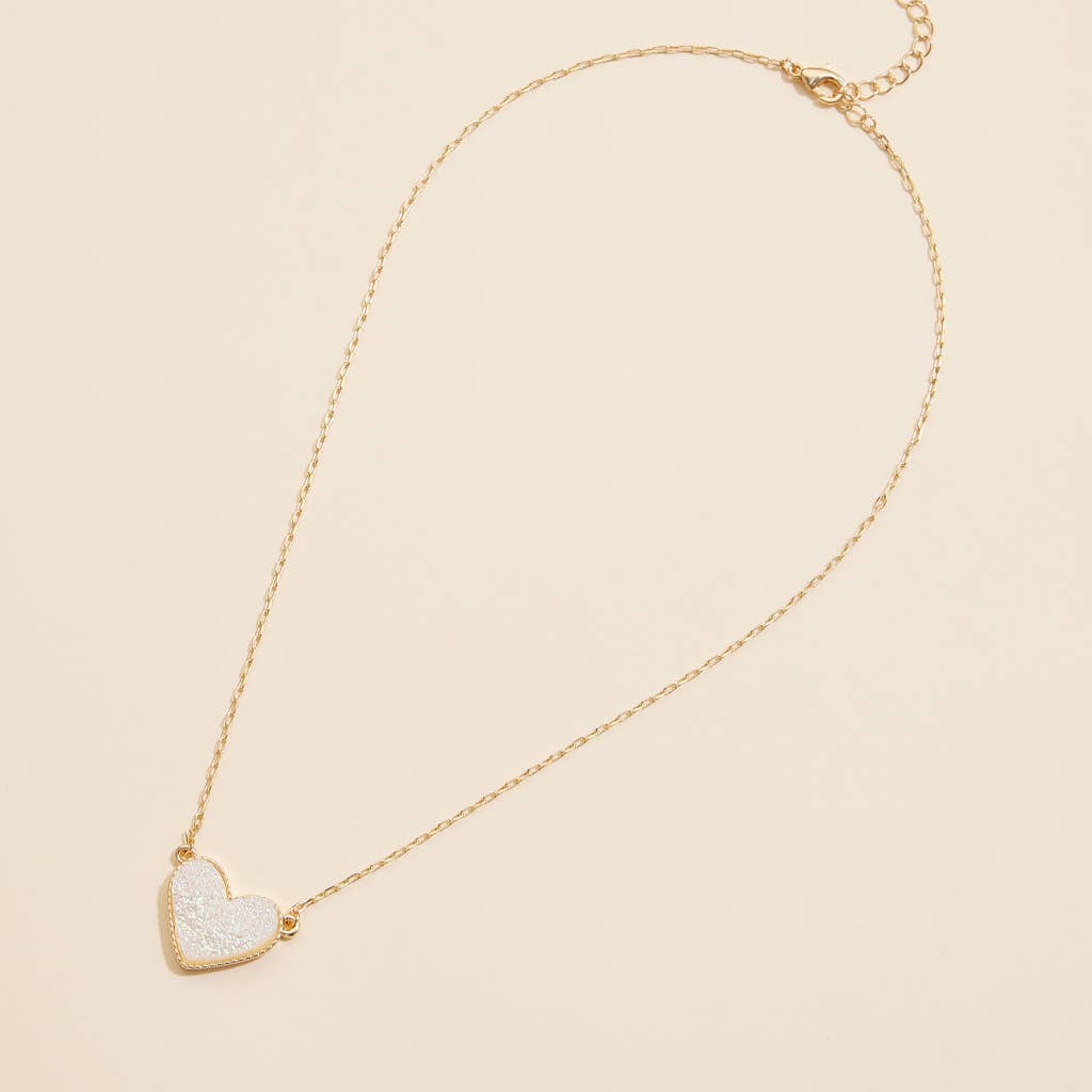 Heart Stone Charm Necklace