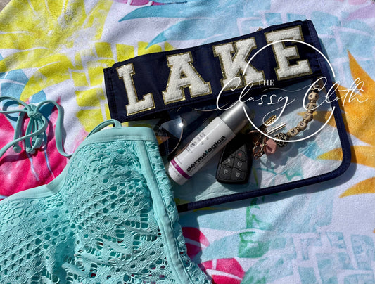 Lake Chenille Letter Clear Pouch