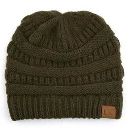 C.C Ribbed Solid Color Beanies
