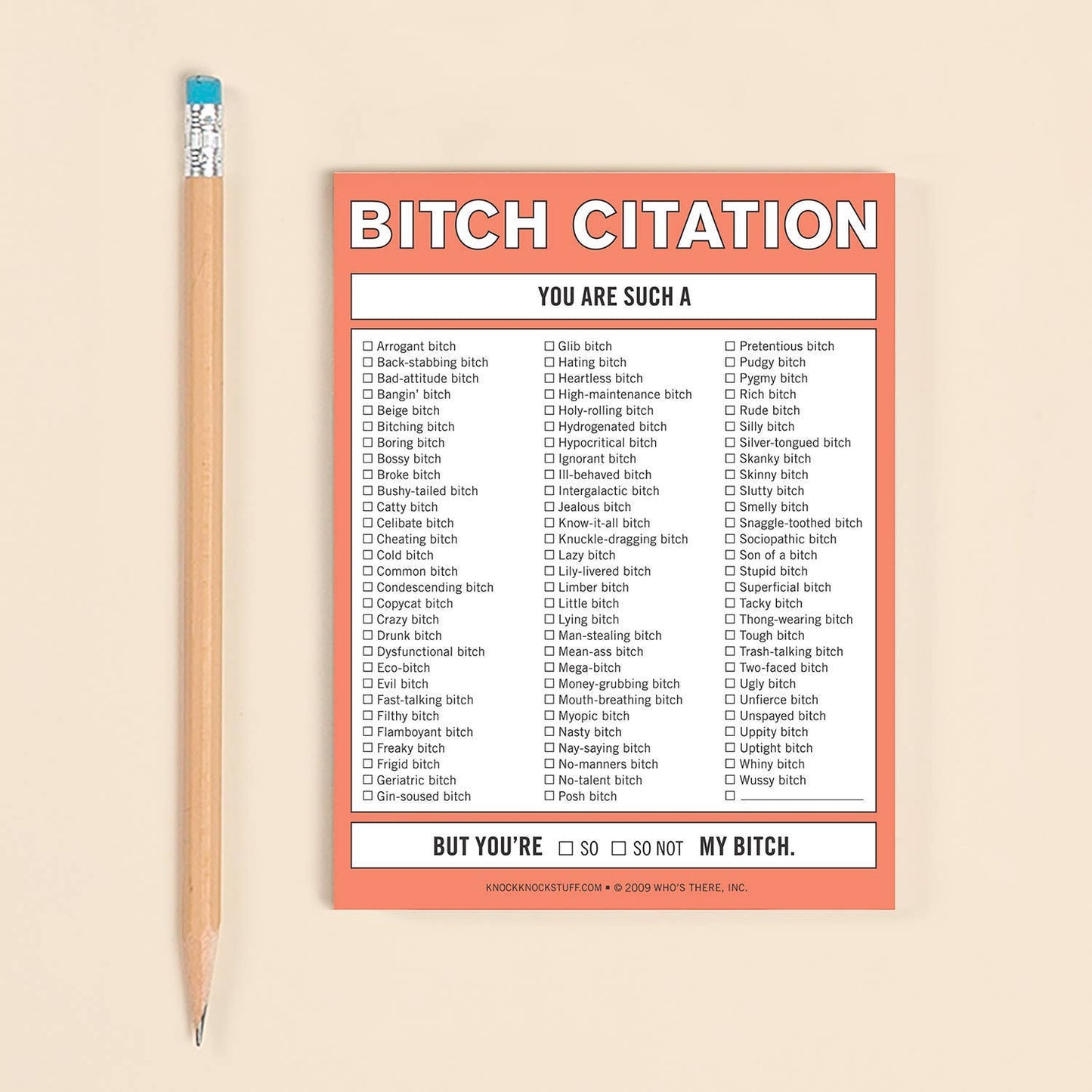 Bitch Citation Nifty Note Pad