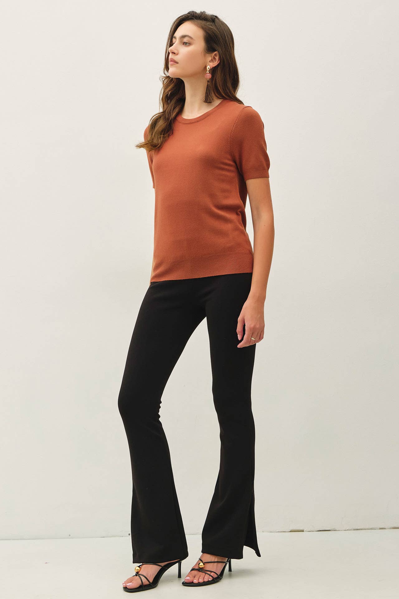 Rust Ultra Soft Short Sleeve Sweater Tee