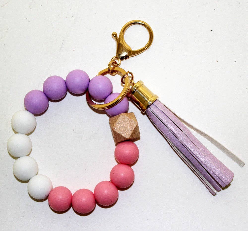Silicone Beaded Keychain Bracelet