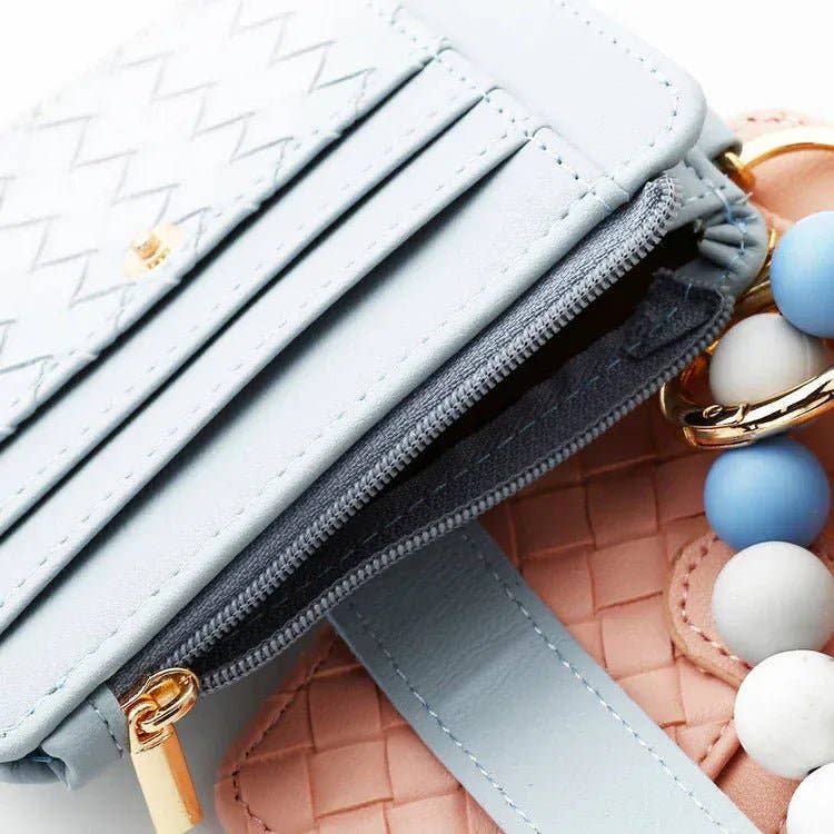 Quilted Beaded Keychain Bracelet Wallet