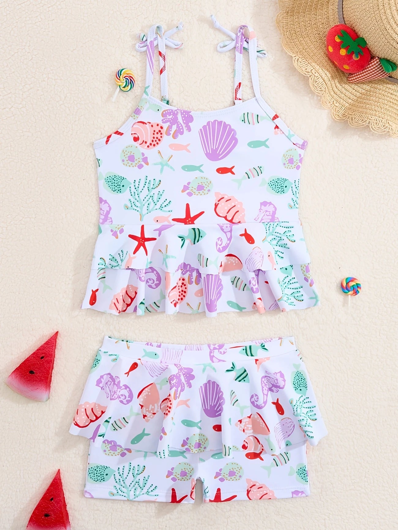 Toddler Boho Sea Life Swimsuit - 2pc