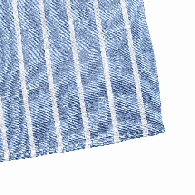 Blue Striped Button Down Shirt Oversized Blouse